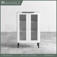 Wooddle 2 Glass / 4 Glass Door Display Cabinet Sideboard Cabinet Living Cabinet