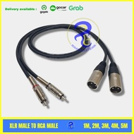 kabel xlr canon male 3 pin to rca male cable audio mixer - 4 meter