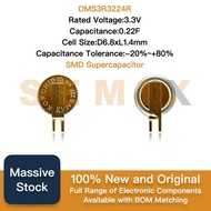 5Pcs DMS3R3224R DMS3R3224RS D6.8xL1.4mm Rated Voltage:3.3V Capacitance:0.22F -20%~+80% SMD Supercapa