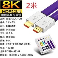 魔獸 MOSHOU HDMI2.1 版 扁平鍍銀 電腦 PS4 高清線 8K 60HZ 4K 120Hz HDR 2米