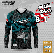 Jersey Custom Mancing Dryfit Premium Motif Fishing Sport Baramundi