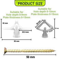 30/50/80/100Pcs Butterfly/Aircraft Plastic Expantube Screw For Wallexpantion Plasterboard Fix