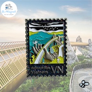 [AVAILABLE] Metal Magnet Da Nang Gold Bridge Stamp Souvenir Destination Vietnam