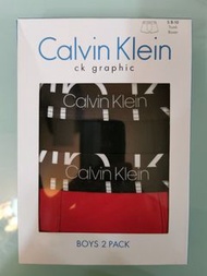 3👍全新- Calvin Klein 男童S碼-CK Graphic（8-10）歲全棉平腳內褲
