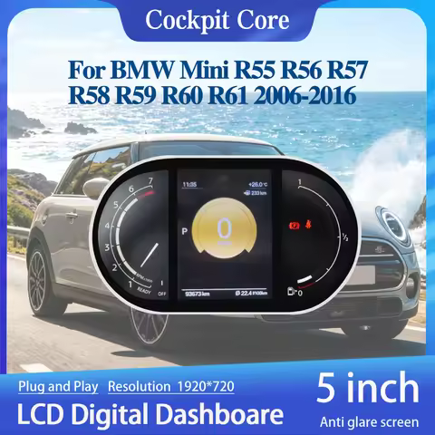 For BMW Mini R Series R55 R56 R57 R58 R59 R60 R61 2006-2016 Digital Cluster Dashboard Speedometer Vi