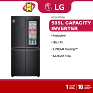 LG Refrigerator (595L) Inverter LINEAR Cooling™ InstaView Hygiene Fresh+™ French Door Fridge GC-Q22FTQKL