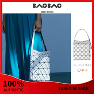 จริง 100% New Baobao Issey Miyake Lucent Nest Bag 4x4 กระเป๋าสะพาย/กระเป๋าถือ/กระเป๋าถือสตรี