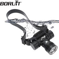 BORUiT B14 LED High Hrightness Diving Headlamp 1000LM IPX8 Waterproof Headlight