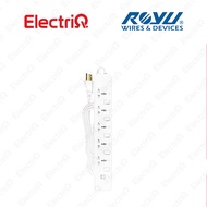 Electriq l Royu 5 Gang Power Extension Cord Cable w/ Individual Switch & 2 USB Ports REDEC725