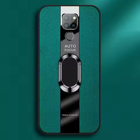 Luxury PU Leather Case For Huawei Mate 20 30 Pro Back Cover Ring Holder Silicone Phone Case For Huaw