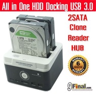WLX 895U3SC by 9final 2 BAY HDD Docking USB 3.0 to 2.5" 3.5" , Harddisk Docking ฮาร์ดิสถ์ รองรับ SAT
