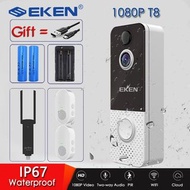 EKEN T8 IP67 WIFI雨衣智能1080 p可視對講門鈴攝像機夜視IP豆兒