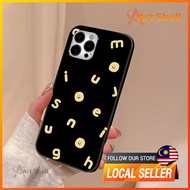 Compatible with iphone 14 Pro Max Casing 11 Smooth Alphabet Black xr xs Max 7 8 Plus Gloss TPU iPhone Case 11pro 13 12