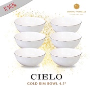 Dining Vaisselle - Cielo Lux Bowl Gold Rim - ชามพอร์ซเลนขอบทอง 4.5” (Pack 4 6 10 ชิ้น)