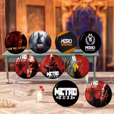 Gaming Metro 2033 58mm Handmade Brooch Cartoon Cosplay Badge on Backpack Jewelry Accessories Gifts