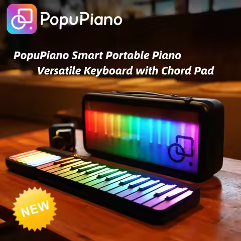 PopuPiano Smart Portable Piano Smart Portable Piano MIDI Controller Smart LED Keyboard Powerful Chor