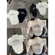 T-SHIRT short sleeve MIU MIU PULL-WAIST COLLAR MS10268