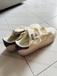 [全新正版] adidas Stan Smith 米白紫尾 (US9.5/EU42) 日本購入/Adidas Stan Smith Cream Purple Leather Sneakers
