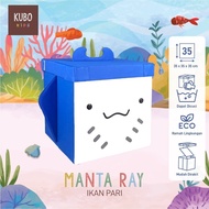 KUBO KIDS Children's Toy Storage Box Size 35x35x35 cm - Ocean Series Stingray Character/Manta Ray