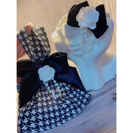 Dog Clothes Maltesefrench styleDress Small Body Teddy Bichon Houndstooth Summer Dress Bichon Pomeran