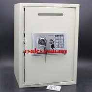 Kingland T-50EK-White Cash Deposit Front Drop Digital Safe Box With Alarm, Keylock, Shelving