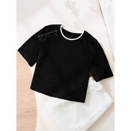 Áo thun nữ YOUNGER BY CARDINA tay lỡ phối cổ 5YATC21