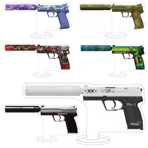 LoenStore CS2CS GO Game Skins Pistols usp Printstream Overgrowth Whiteout Alpine Camo acrylic stand 
