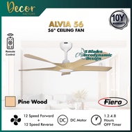 FIERO Fan FIERO ALVIA 56 Inch 5 Blades 24 Speed DC Motor With Remote Control Ceiling Fan Kipas Silin
