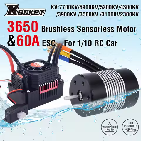 Rocket 3650 Waterproof Brushless Sensorless Motor 2300KV 3100KV 3500KV 4300KV 5900KV 5200KV 7700KV w
