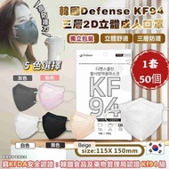 現貨 🇰🇷 Defense KF94 三層2D立體成人口罩 ( 50個/套 ) 獨立包裝