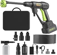 Cordless Pressure Washer Battery Powered; 990PSI Cordless Power Washer with 6-in-1 Nozzle, 23FT High