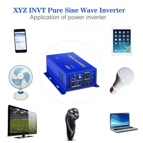 Blue Shell Pure Sine Wave Solar Power Inverter 600W Battery Converter Power Bank 12V/24V/36V/48V/72V