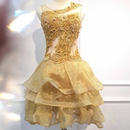 Dress pesta mini Sweet 17th gold size S SALE1000