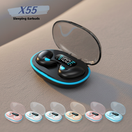 TWS X55 Sleep Earbuds Wireless Bluetooth LED Display Headset HiFi Stereo Waterproof Noise Cancelling