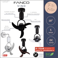 [NEW LAUNCH] Fanco VINO 18" DC Motor Ceiling Corner Fan and Wall Fan with Remote Control
