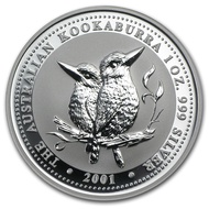 2001 Perth Mint Australia Kookaburra 1 oz .999 Silver Coin BU 1oz