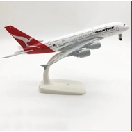 QANTAS A380 20 Cm Diecast Aircraft Miniature with Wheels & Stand (FULL IRON)
