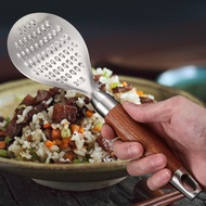 KATELV 316 Stainless Steel Dinnerware Meal Spoon Rice Scoop Rosewood Handle Silicone Spoon