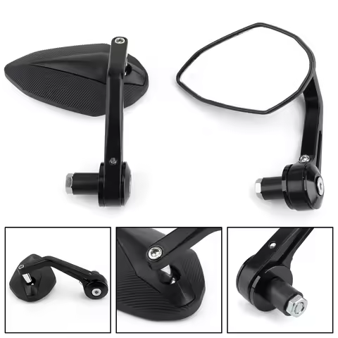 Artudatech Motorcycle Sportbike 7/8" Handle Bar End Mirrors For 790 690 390 125 BK