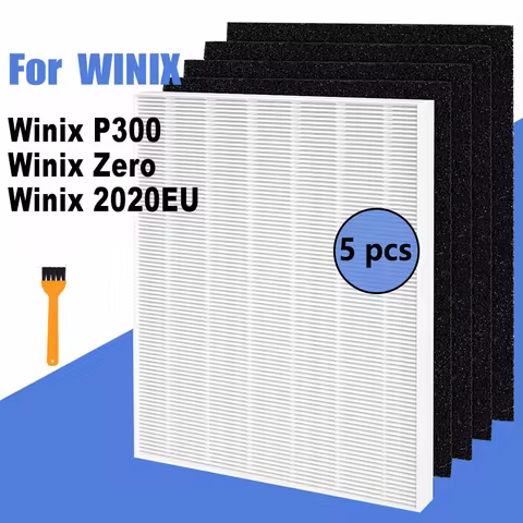 1 True HEPA Filter and 4 Activated Carbon Pre-Filters Compatible with Winix P300, Winix Zero, Winix 