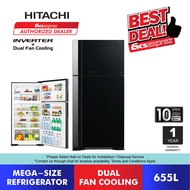 Hitachi Inverter Fridge (655L) R-VG750PM-1 GBK - Super Big2 Refrigerator / Peti Sejuk