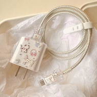 Lovely Cat Puppy Clear Charger Protector Cover Cable Winder Organiser for Apple USB Charger Cable Co