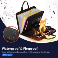 [Waterproof and Fireproof Document Bag ] Foldable Accordion File Folder | Large Capacity Storage Bag