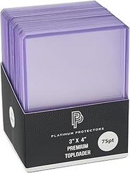 Platinum Protectors 75pt Top Loaders Trading Card Protectors (50-Count) - Clear Rigid Thick Toploade