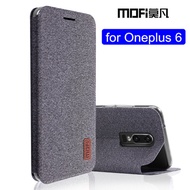 Genuine MOFi oneplus 6 case 1+6 flip cover silicone fabric protective case oneplus6 capas kickstand