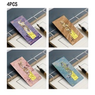 TEMU 4pcs Metal Bookmark Set Golden Hollow Bookmarks With Floral Theme Accessories Gift For Book Lov