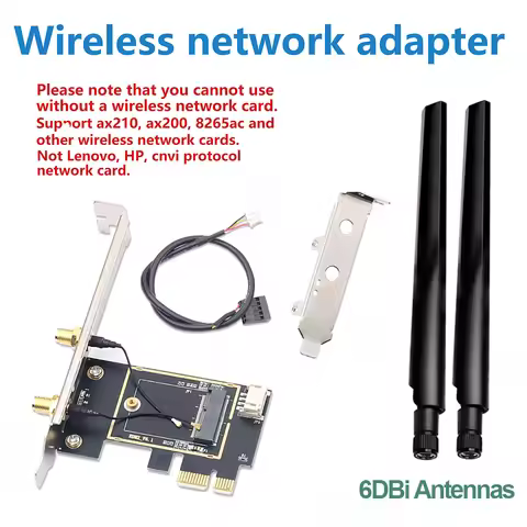 M.2 To PCI Express Wireless Adapter Converter with 2x 6DBi Antenna For NGFF M.2 WiFi Bluetooth Card 