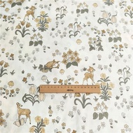 1 Cotton Fabric By The Meter Width 2.35 Meters 93 Inches Deer Pattern In The Flower Field