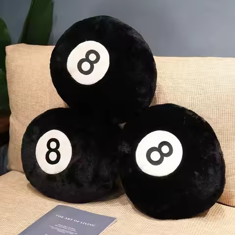 Nice Simulation Billiards 8 Ball Plush Pillow,Soft Eight Pool Players Indoor Sport Creative Gift,Hom