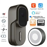 Tuya Video Doorbell WiFi Wireless Wired Door Bell DC AC Battery Powered 1080P 2MP Waterproof with Alexa Google Door bell Camerar